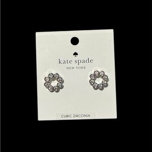 Kate Spade Full Circle stud earrings w cubic zirconia crystals nwt